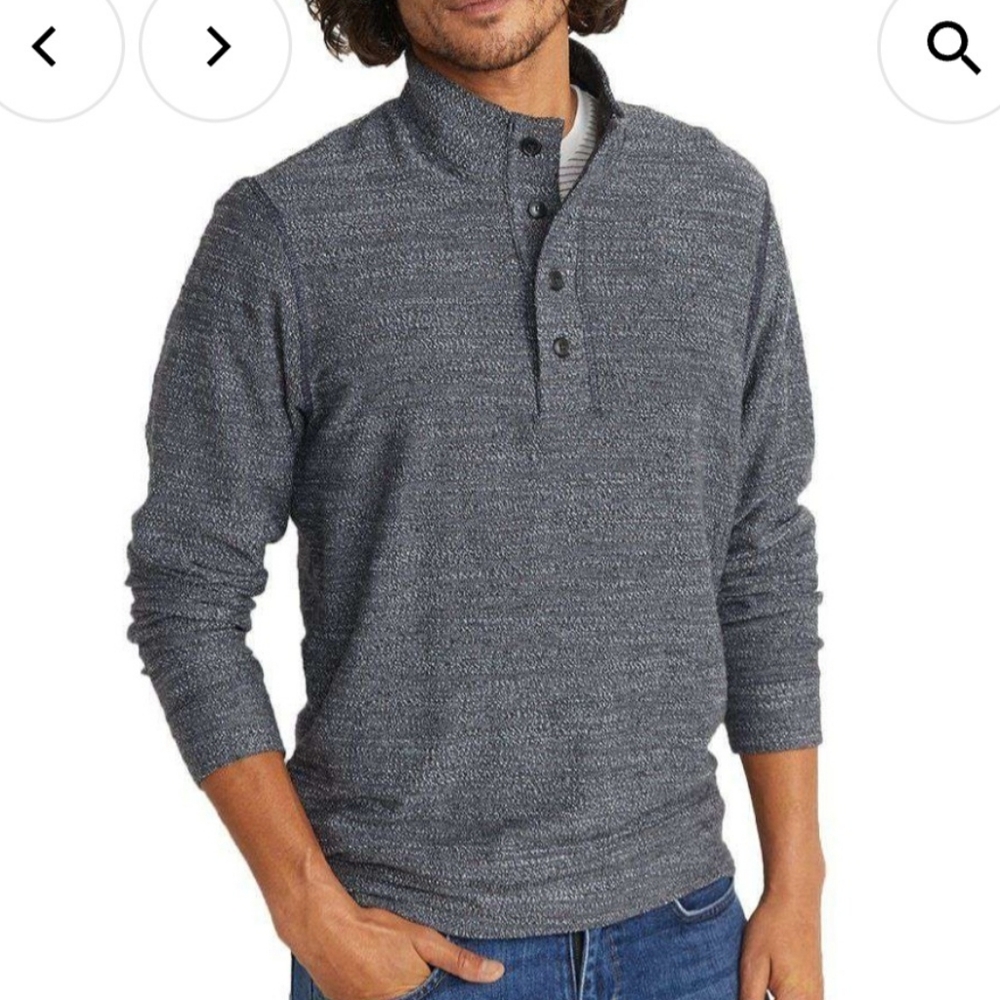 Marine Layer Clayton Quarter Button Pullover, size Large